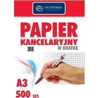 Papier kancelaryjny - podaniowy Interdruk, w kratk / A3, 60 g/m2, 500ark