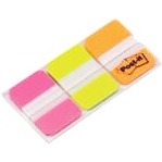 Zakadki indeksujce Post-it Silne, Silne, 3 kolory (rowe/zielone/pomaraczowe), 25 x 38 mm