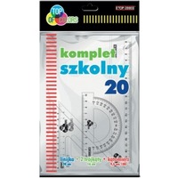 Komplety szkolne TOP 2000, linijka 16 cm + 2 ekierki + ktomierz