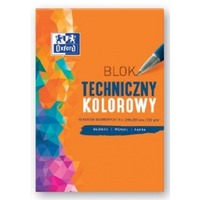 Blok techniczny Oxford, A4 / kolorowy, 10 kartek